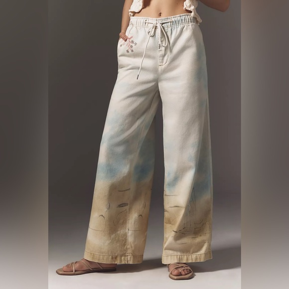 NWT Anthropologie Pilcro Pull-On High-Rise Wide-Leg Jeans - small * RARE * - Picture 3 of 10